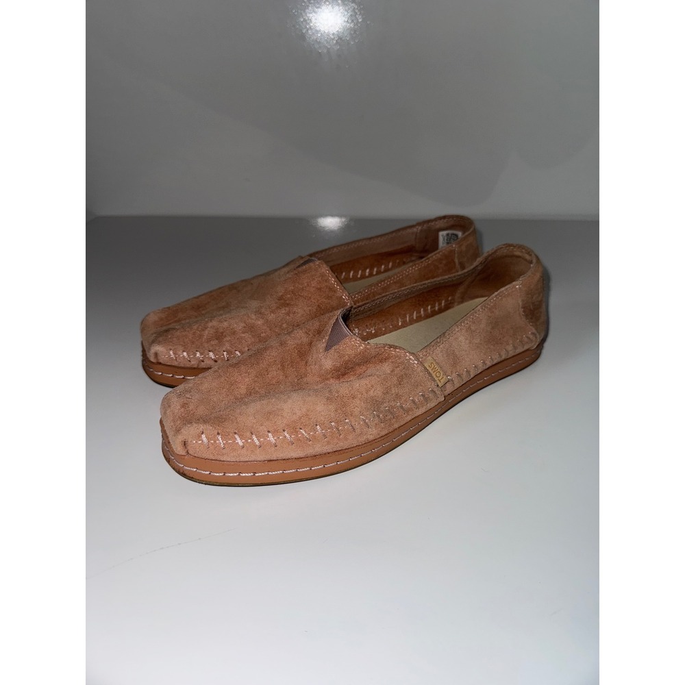 TOMS Alpargata Mallow Suede Square Toe Slip On Loafers Clay Pink Womens 8.5